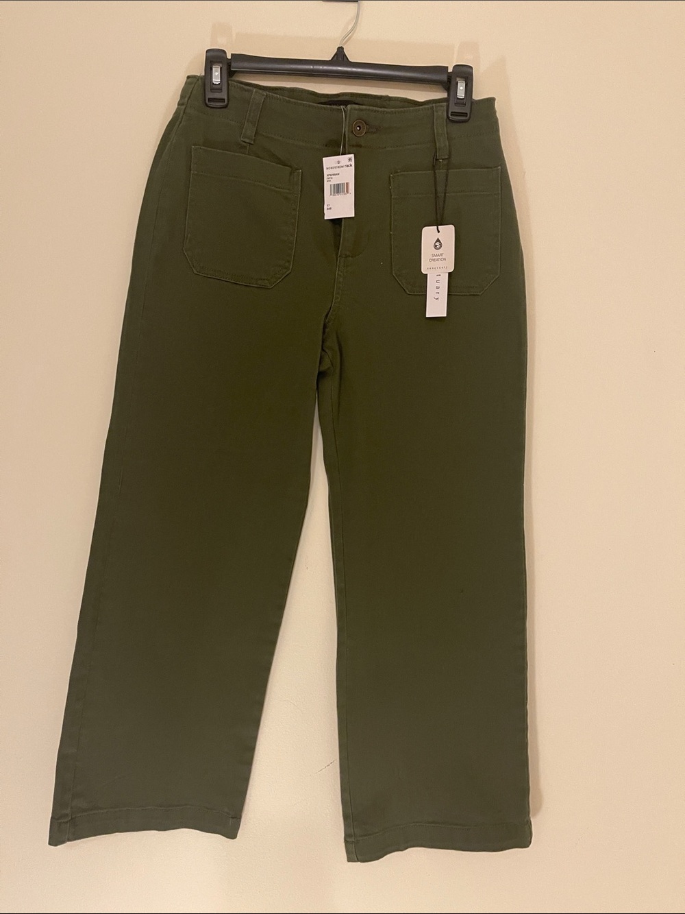 Sanctuary Olive Wide-Leg High-Rise Jeans